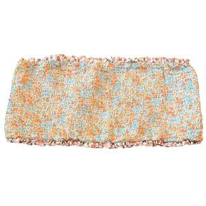 American Eagle Womens Smocked Floral Tube Top M